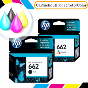 Cartucho Original HP 662 Preto e Color